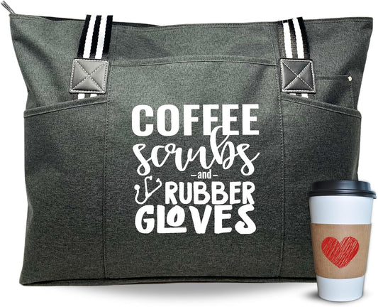 Stylish Nurse Tote Bag - Perfect Christmas Gift for Women, Spacious & Functional with Zipper, Pockets, and Durable Straps